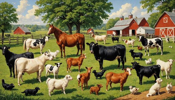 Les différentes races d'animaux dans une ferme animalière